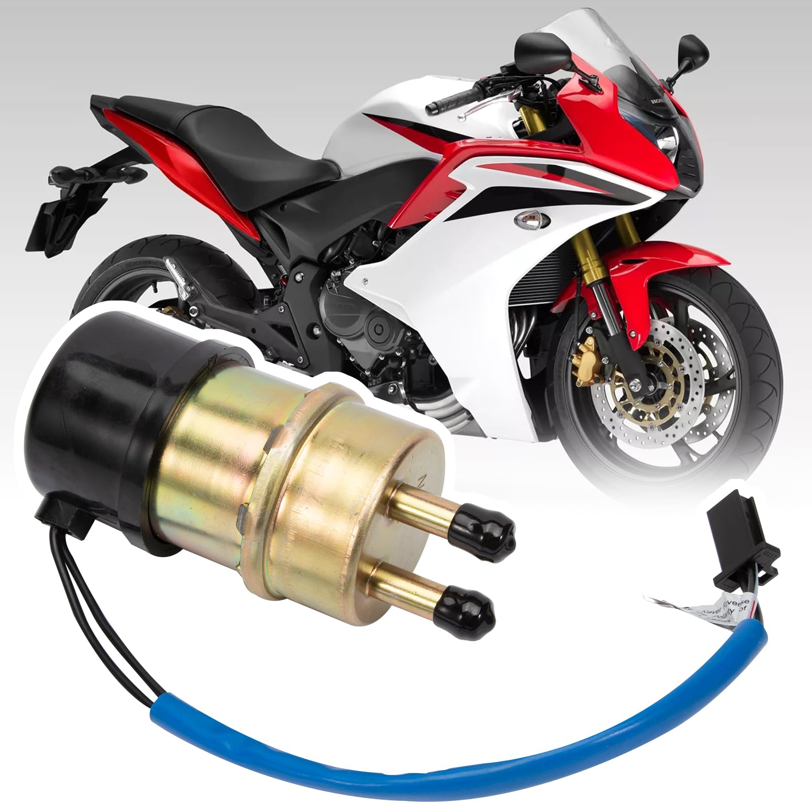 Bomba de Combustible Eléctrica 12V Compatible con CBR600F TRX350,Bomba de Gasolina Admisión 80 LPH Moto Compatible con Honda CBR600F2 CBR600F3 TRX350D 1987-2000