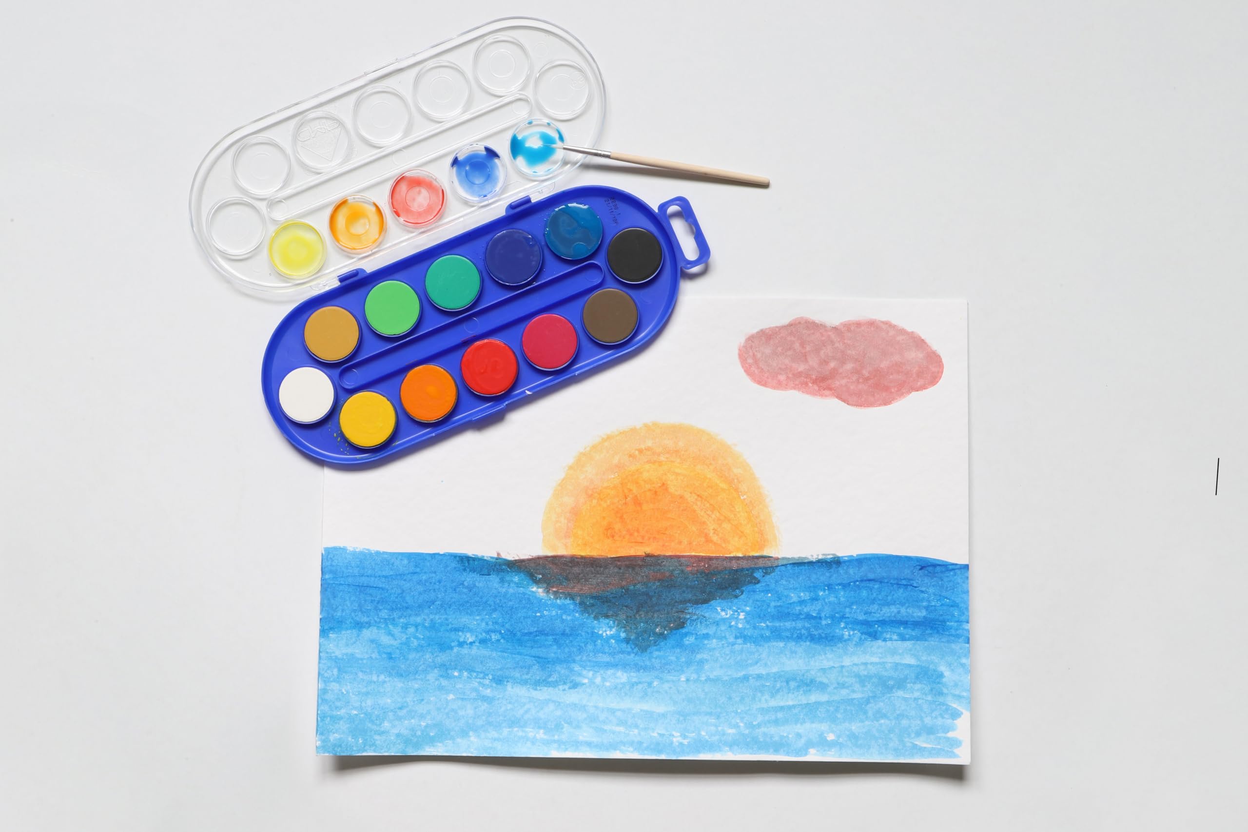 Peinture à L'eau Enfant PRIMO - Enfant 3+ Ans : 12 Couleurs Métalliques & Fluo + Pinceau