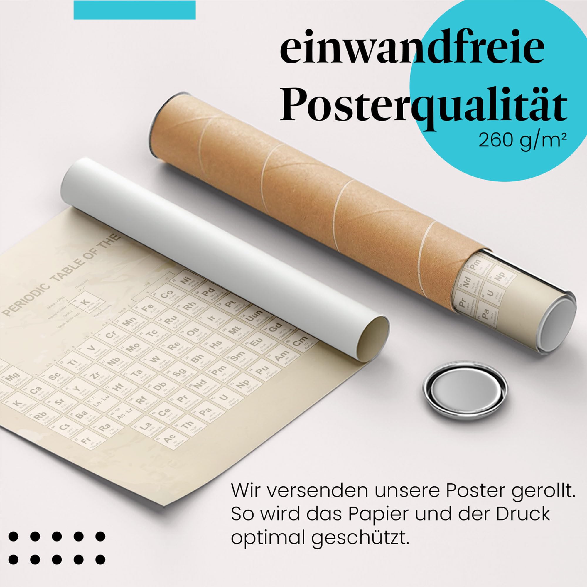 Postereck - 0613 - Periodensystem, Elemente Studium Schule Chemie - Unterricht Klassenzimmer Schule Wandposter Fotoposter Bilder Wandbild Wandbilder - Leinwand - 100,0 cm x 75,0 cm