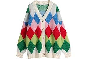 Chic and Cozy: ckikiou Women's Oversized Color Block Cardigan Sweater