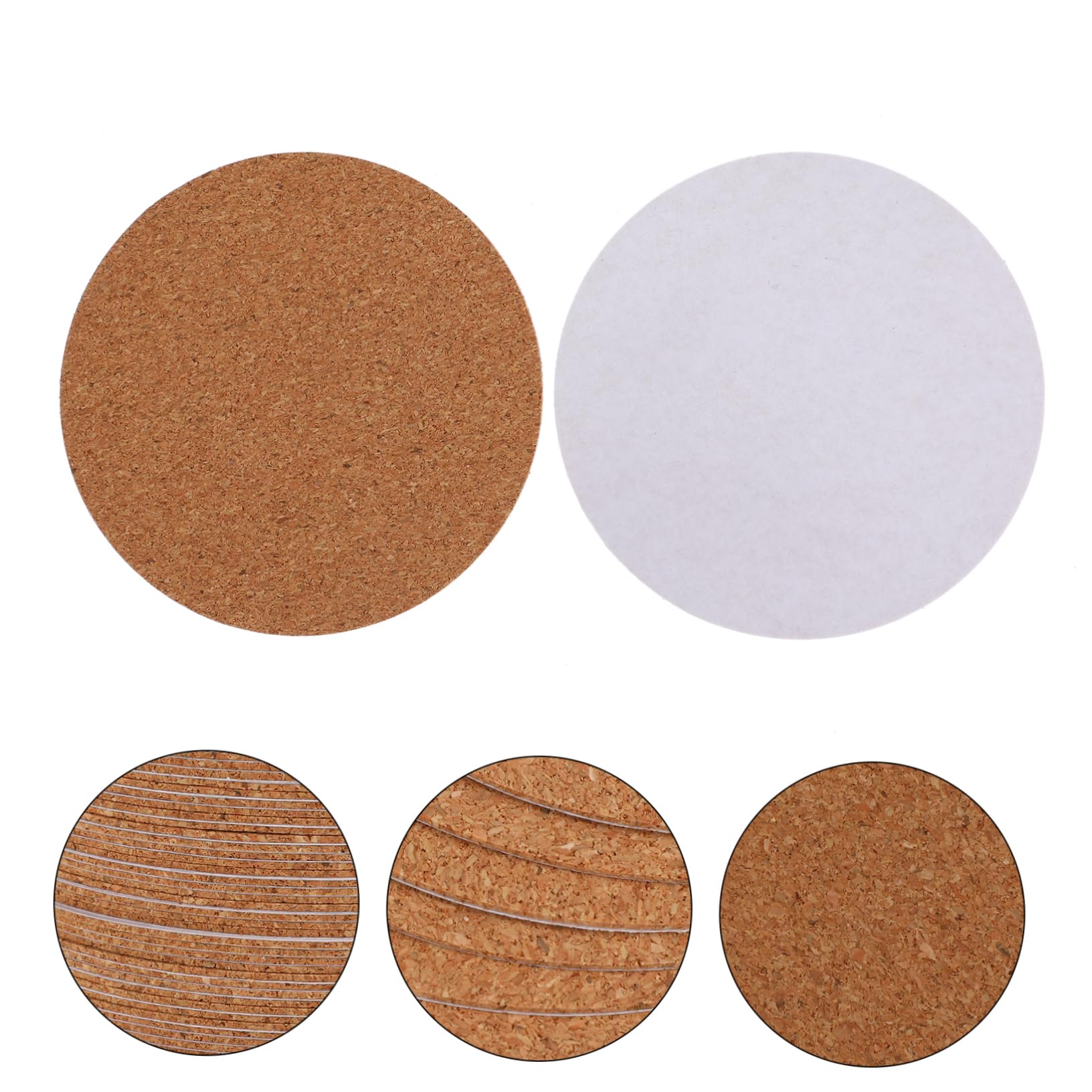 STOBOK 5 Sätze Untersetzer Aus Kork Saugfähig Korkrücken Wohnzimmerdekor Tassenpads Für Zu Hause Hitzebeständige Tassenuntersetzer Esstisch Runde Schalenmatten Light Brown 60 Stück * 5