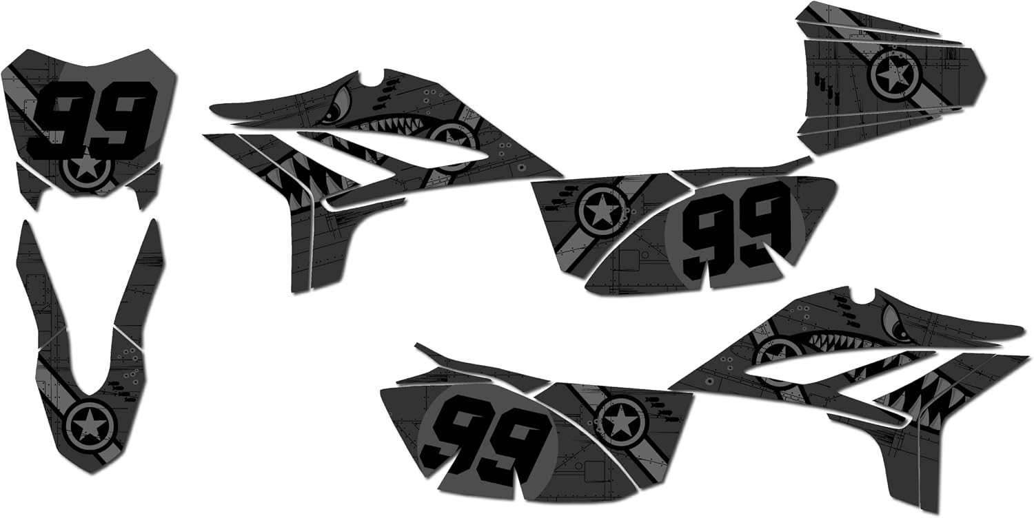 Graphics Kit for Apollo RFZ Z20 Z40 (All Years) Predator Series Blue 09 Mil-Dirt bike Custom Racing Graphics Decals Stickers Kit, no-plastics