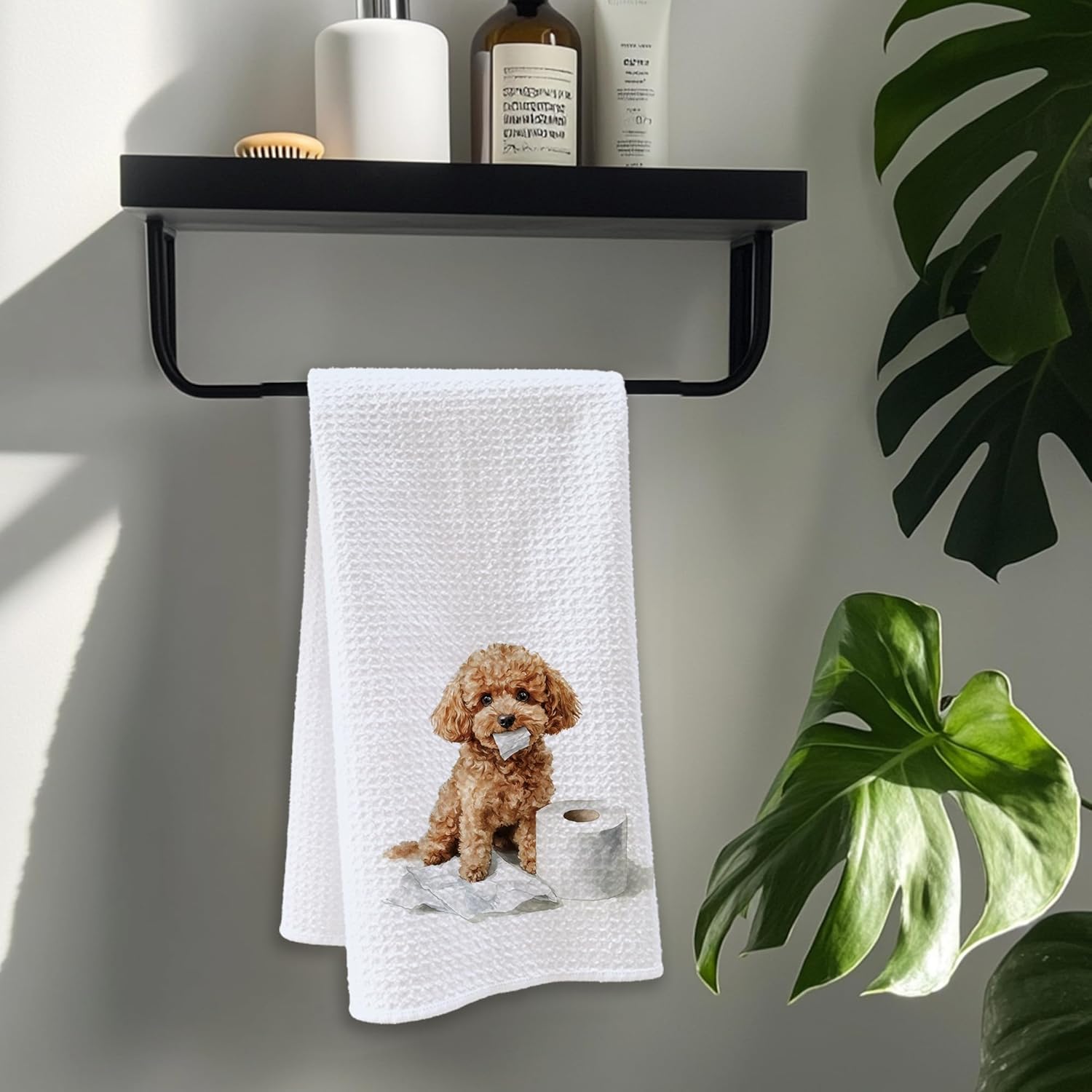 Cabana Bro Funny Poodle Bathroom Hand Towels, Poodle Gifts, Cute Dog Gifts for Women Dog Lovers Decorative Hand Towels for Bathroom Decor, Funny Puppy Kitchen Dish Towels, 16x24 Inch - Image 2