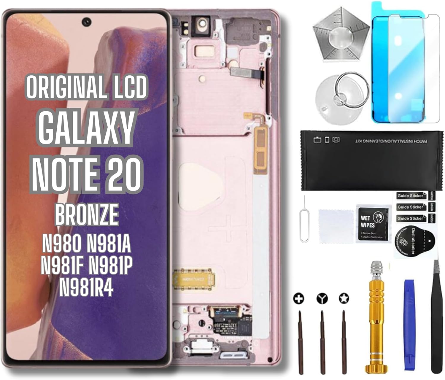 Original Screen for Samsung Galaxy Note 10 6.3” True OEM Pull Display Digitizer LCD Screen Replacement Touch Assembly N9700 N970F N970F/DS N970U1 N970W Premium Repair Toolkit Free Install (Aura Glow)