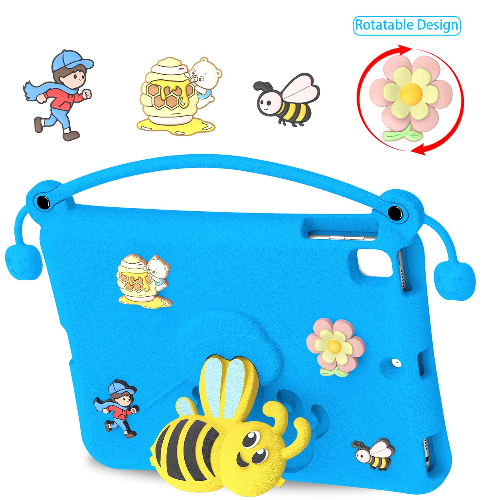 Ejoyous Custodia Protettiva Custodia Protettiva in EVA con Supporto per 10.2 10.5, per Tablet Lavabile Antiurto, Copertura Completa Leggera per la Visualizzazione della Scuola a Casa dei Bambini