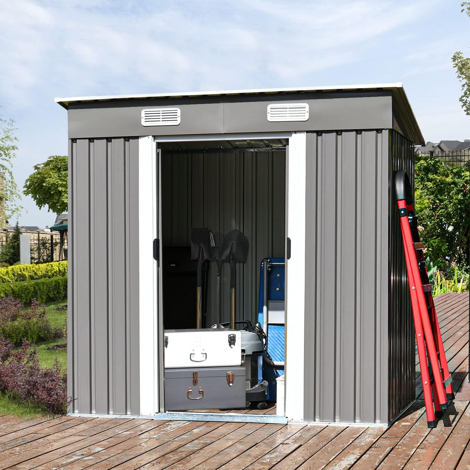 6' x 4' Outdoor Storage Shed, Outdoor Metal Storage Sheds