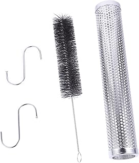 GANAZONO 1 Conjunto De Churrasco Fumante Parrillas Para Asar Carne Bandeja De Aço Inoxidável Grelhas Elétricas Tubo De Churrasco De Aço Escova Limpador Caixa De Grelha De Carvão Para