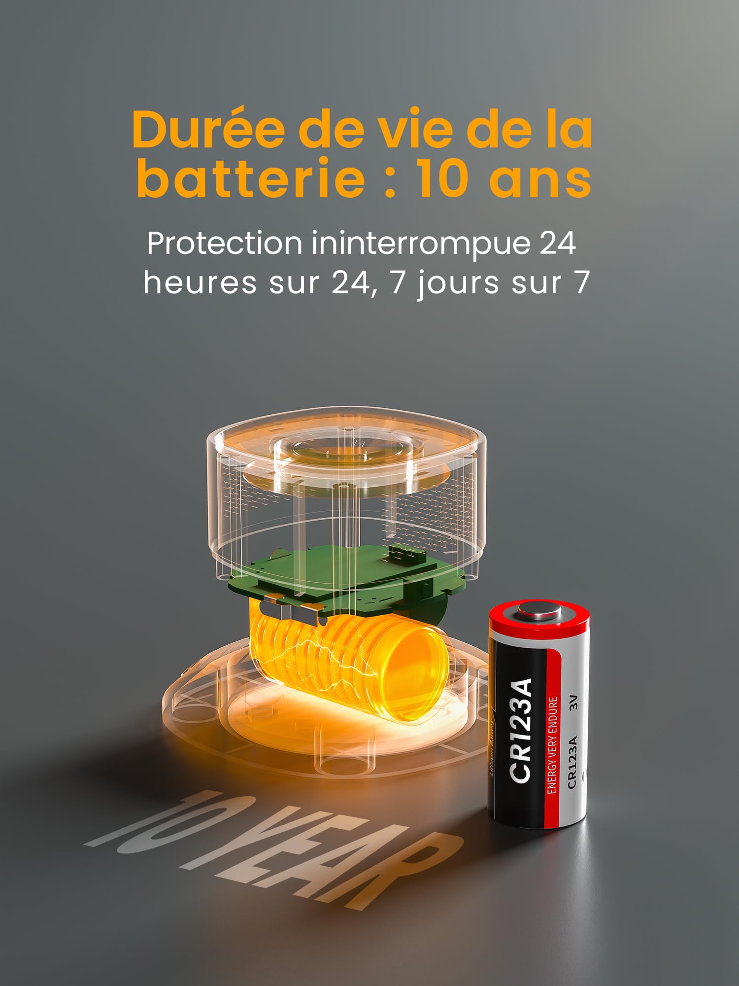 Heiman Mini détecteur de monoxyde de Carbone certifié en 50291 - Durée de Vie du capteur : 10 Ans - Bouton de Test - HS1CA