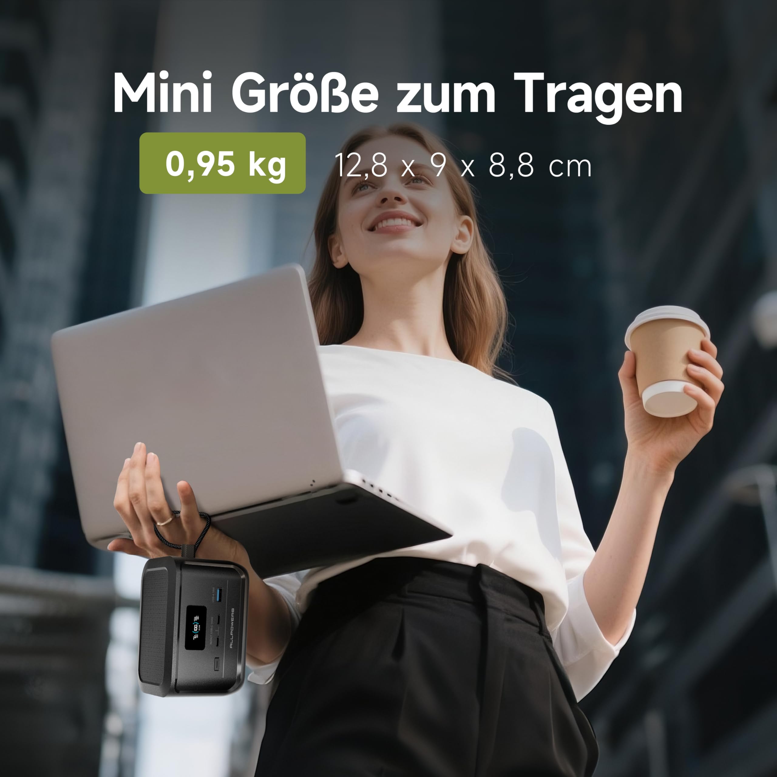 ALLPOWERS P100 Tragbare Powerstation mit PD 100W Ausgang, 99.2Wh LiFePO4 Batterie Schnellladung Power Bank, 3 Port 128W TragBack-up-Akku, Solargenerator für Reise Notfall Camping Geschäftsreise