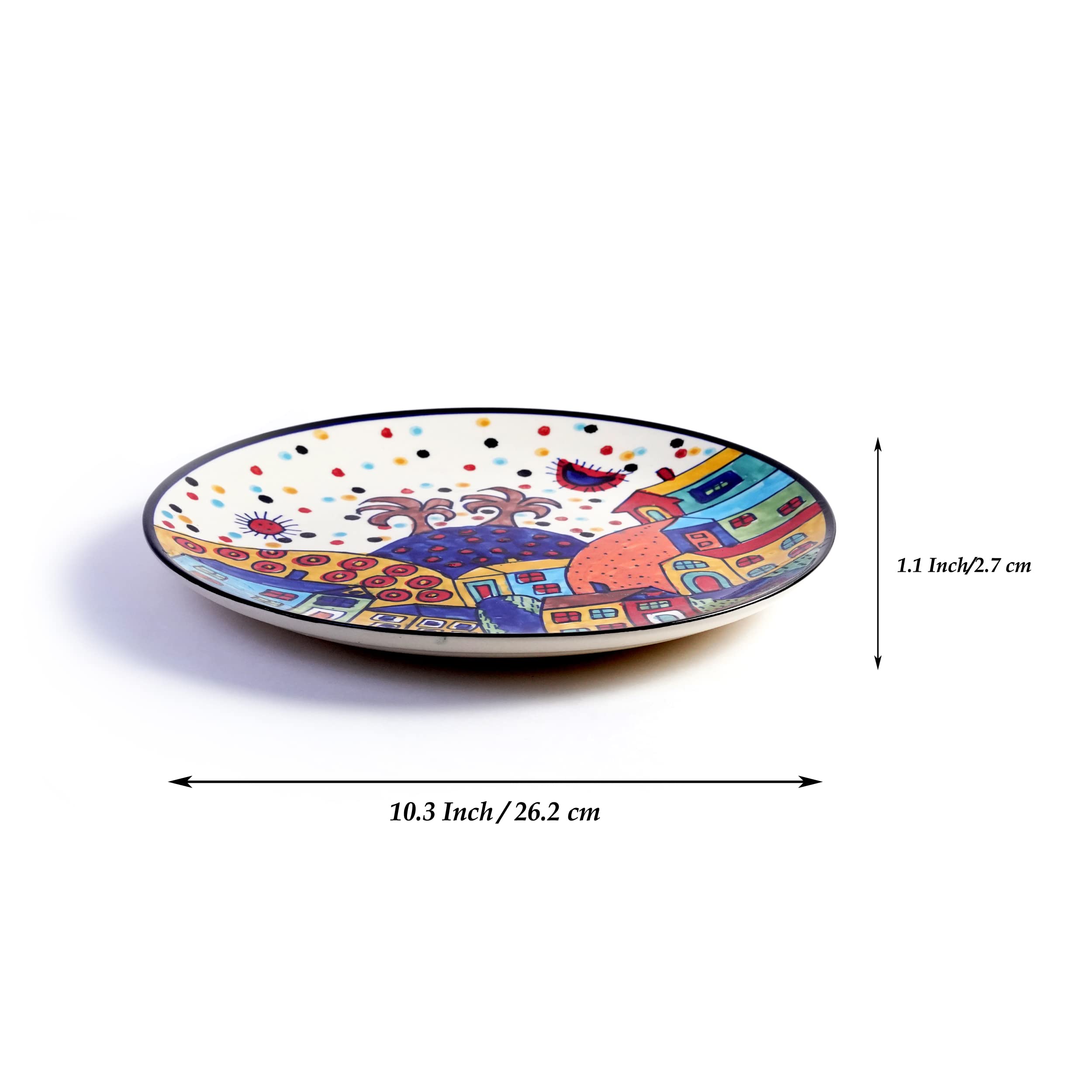 Freakway Hut-Handpainted Plates Pair Handpainted Dinner Plates (10 Inch,1 Pieces 1