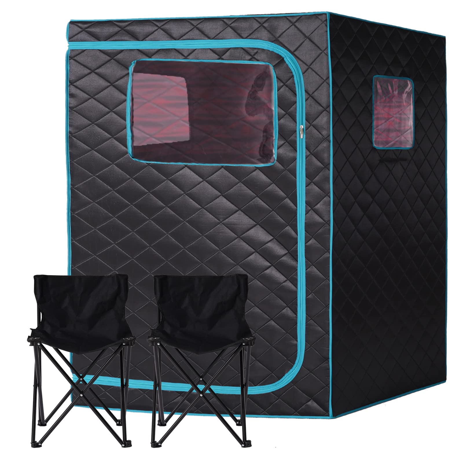 Photo 1 of Used item
Full Size Far Infrared Portable Sauna, Large One or Two Person Home Spa with Time & Temperature Remote Control, 2 foldable Chairs, Light, Personal Privacy Indoor Saunas for Relaxation Detox,Blackgreen