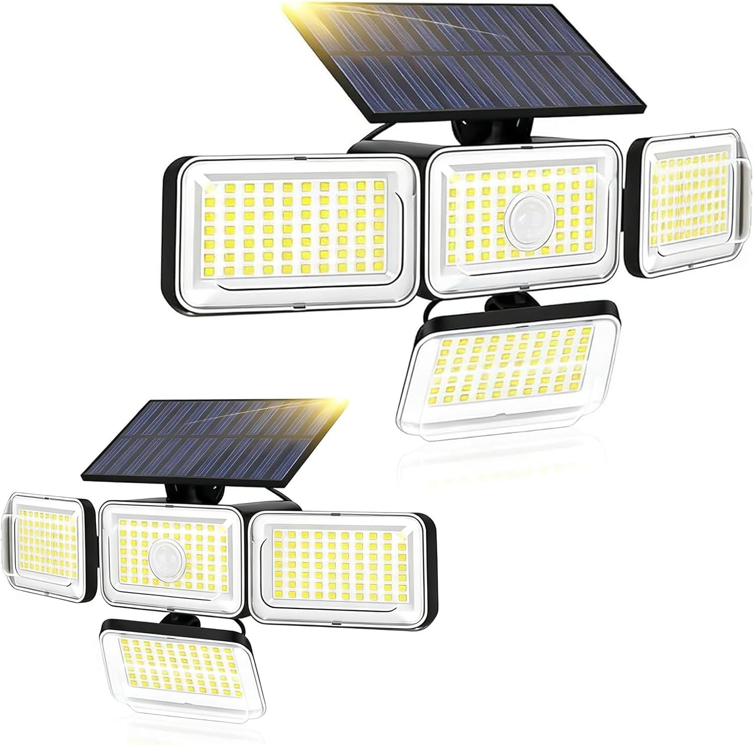 Solar Lights Outdoor 2 Pack with Remote Control, IP65 Waterproof Solar Lights for Outside Patio Wall