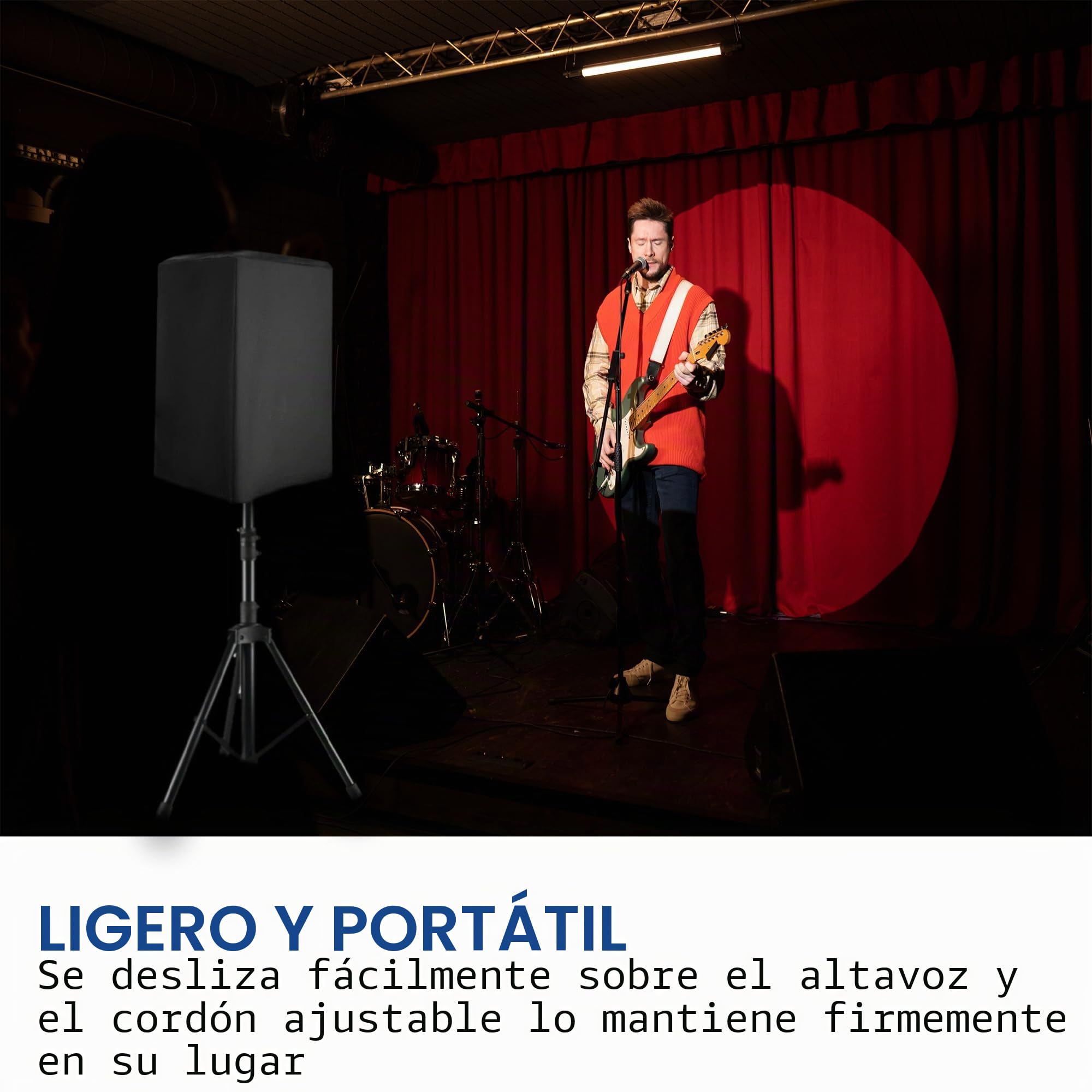 Musiin Funda para altavoz de 12'' exterior, impermeable, a prueba de polvo y UV, de tela Oxford, diseño con cordón de ajuste en la parte inferior, adecuada para la protección de altavoces verticales