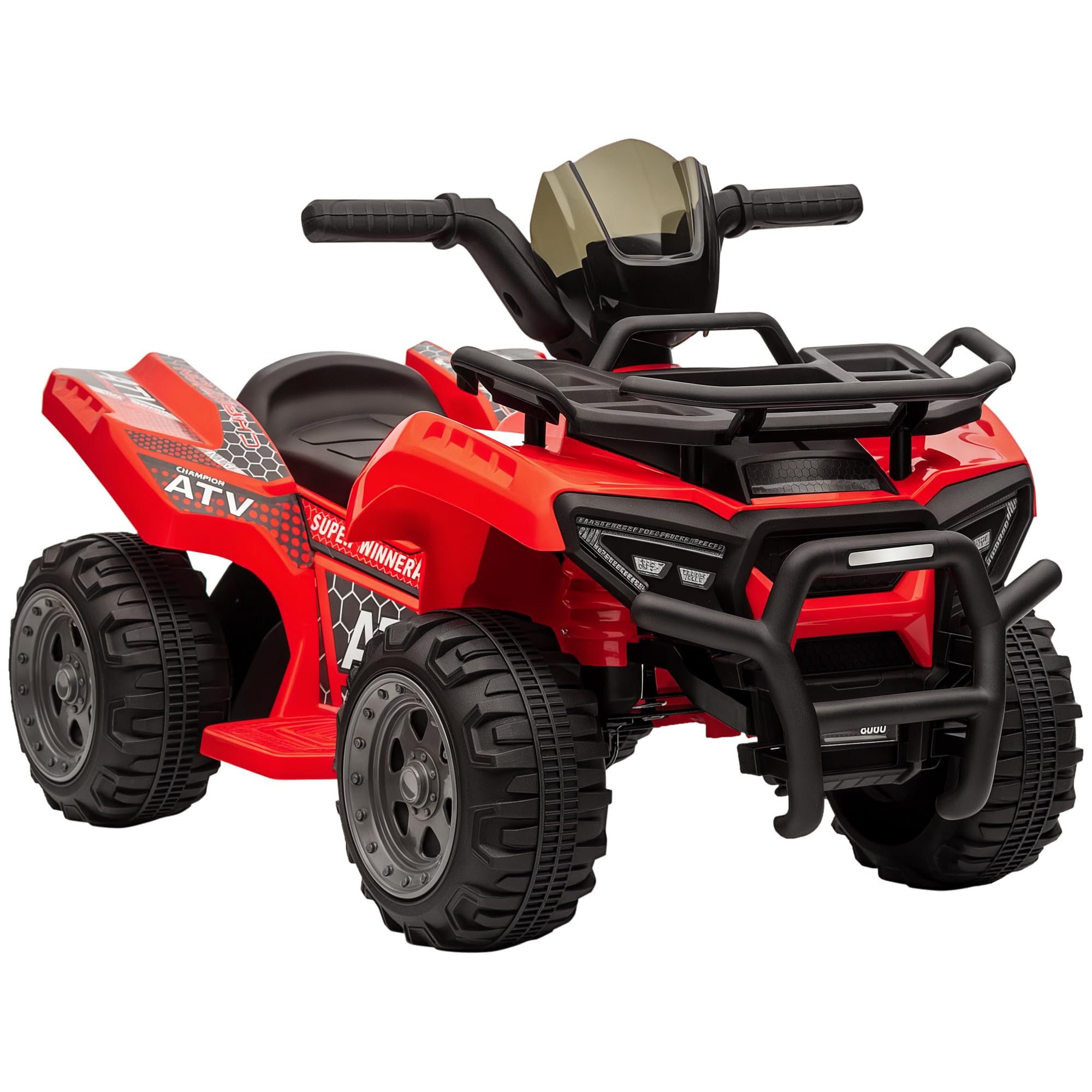 HOMCOM Quad Buggy Voiture électrique Enfant Quad électrique 18-​36 Mois 6 V 2 Km/​h Max. Rouge