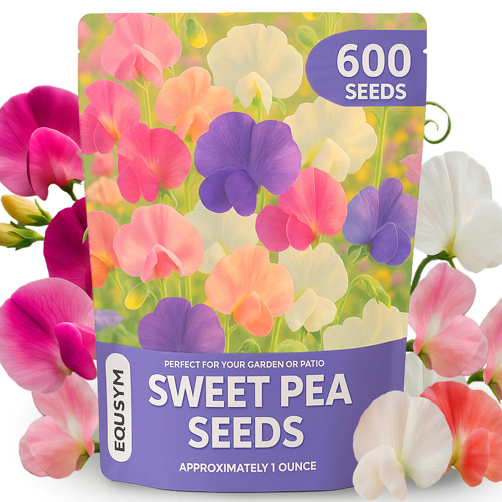 Amazon.com : 600+ Count Sweet Pea Seeds  Fragrant Flower Seeds, Easy to  Grow with High Germination, Colorful Flowering Vines for Trellis, Garden  Beds, Balcony, and Patio Planter : Patio, Lawn & Garden
