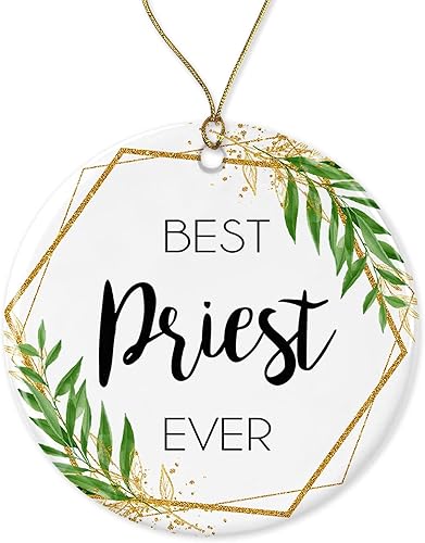 Adorno de Navidad para sacerdote, regalo de Navidad para sacerdote, el mejor sacerdote del mundo, el mejor sacerdote de la historia, regalos de