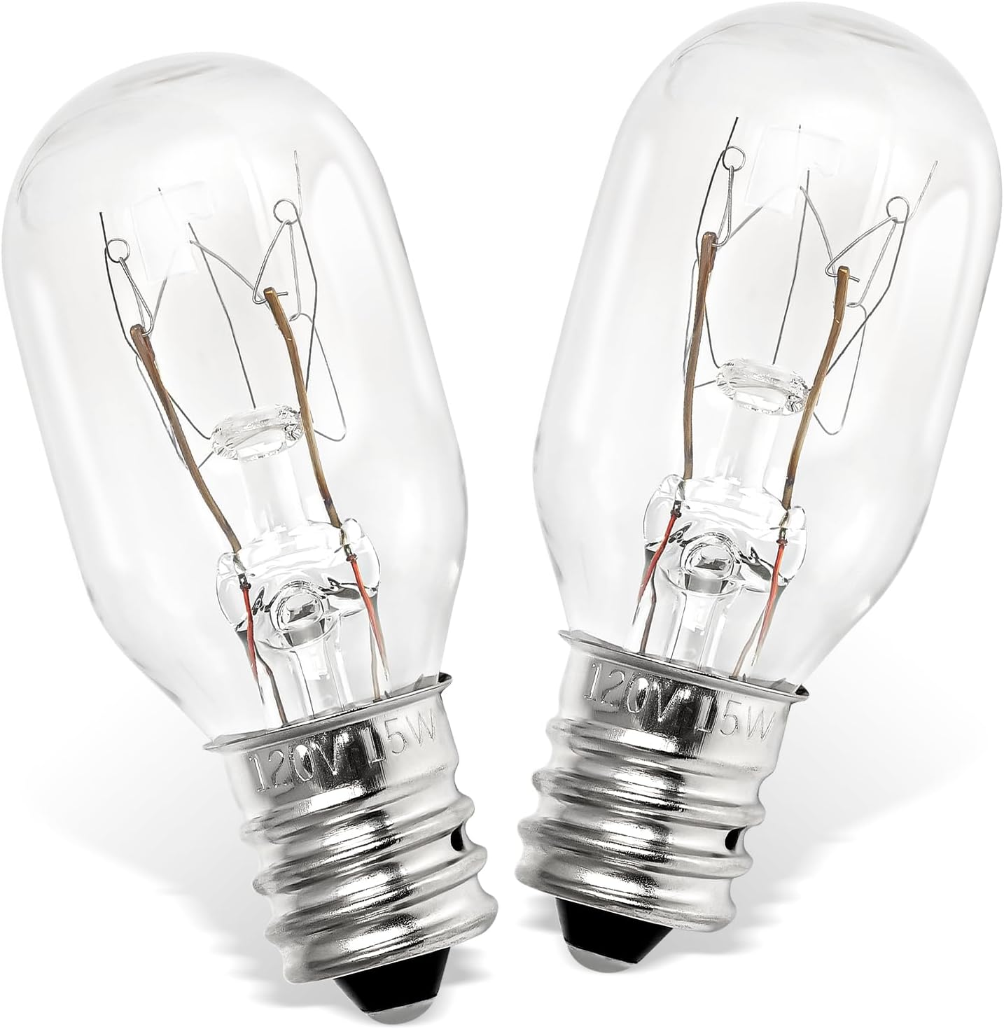 UP2WIN Dryer Drum Light Bulb Compatible with GE Dryer - Bulb Lamp Compatible with GE Dryer Drum, E12 120V 15W, Replaces for The Part# WE05X20431 WE4M305, 2 Pack