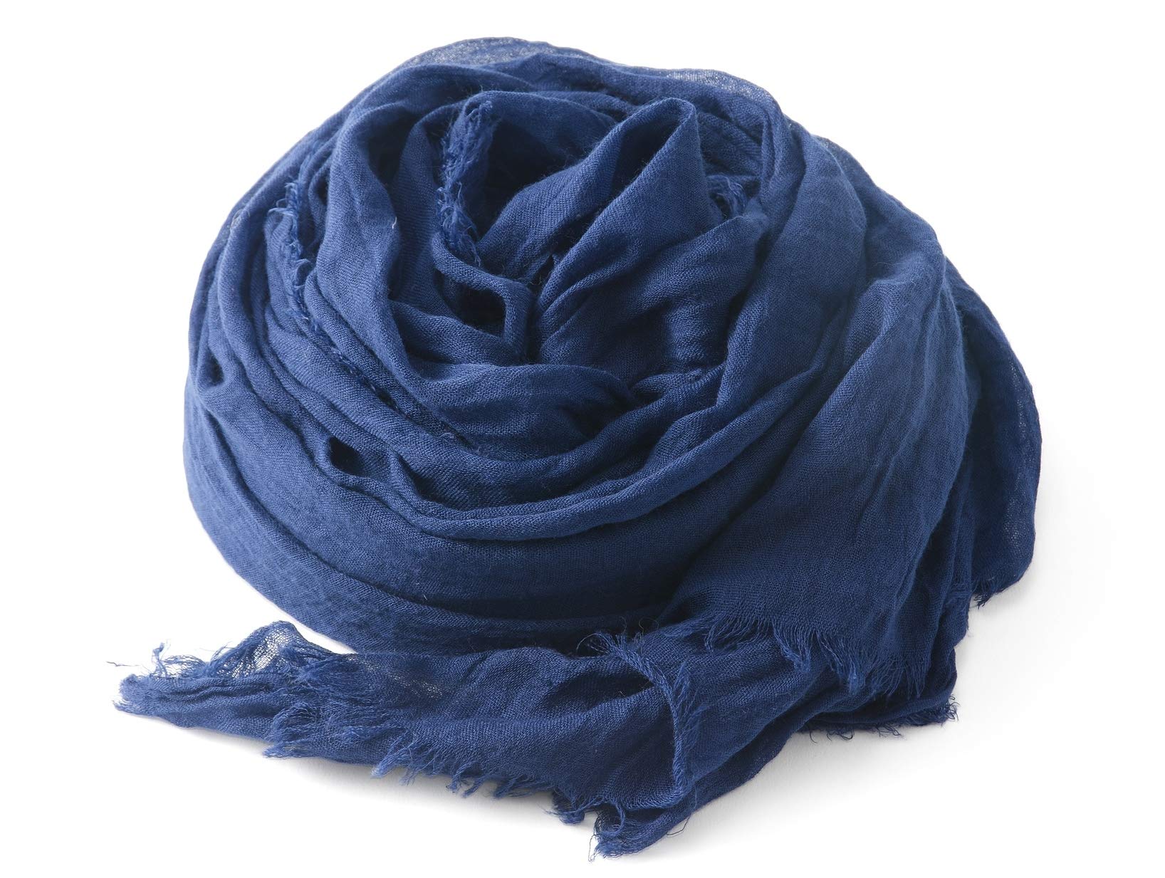 Japanese Silk Modal Large Stole Shawl Thin Soft Wrap Dark Navy Japan
