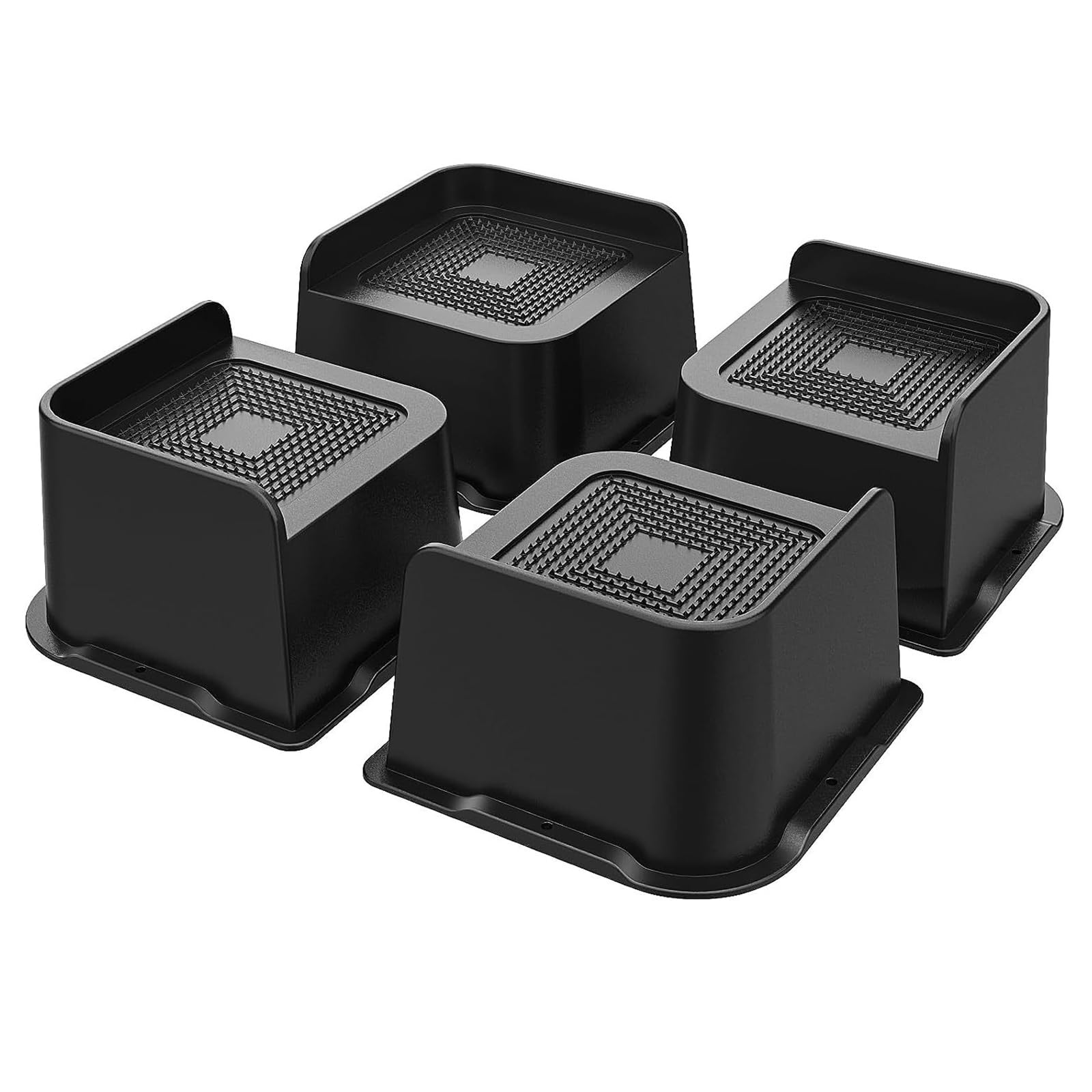 MUNTE Möbelerhöhungen 8er Set - Stapelbare Tischbeinverlängerung 3,5cm Schwarz