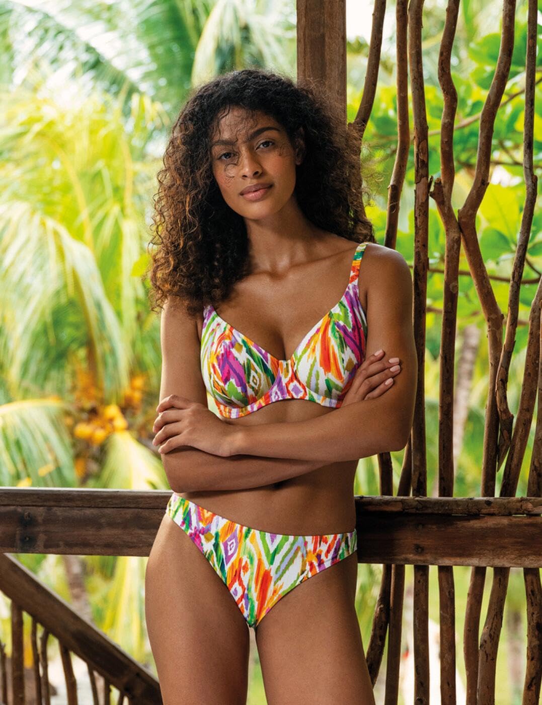 Freya - Bas de Bikini échancré imprimé coloré Tusan Beach Multi - S