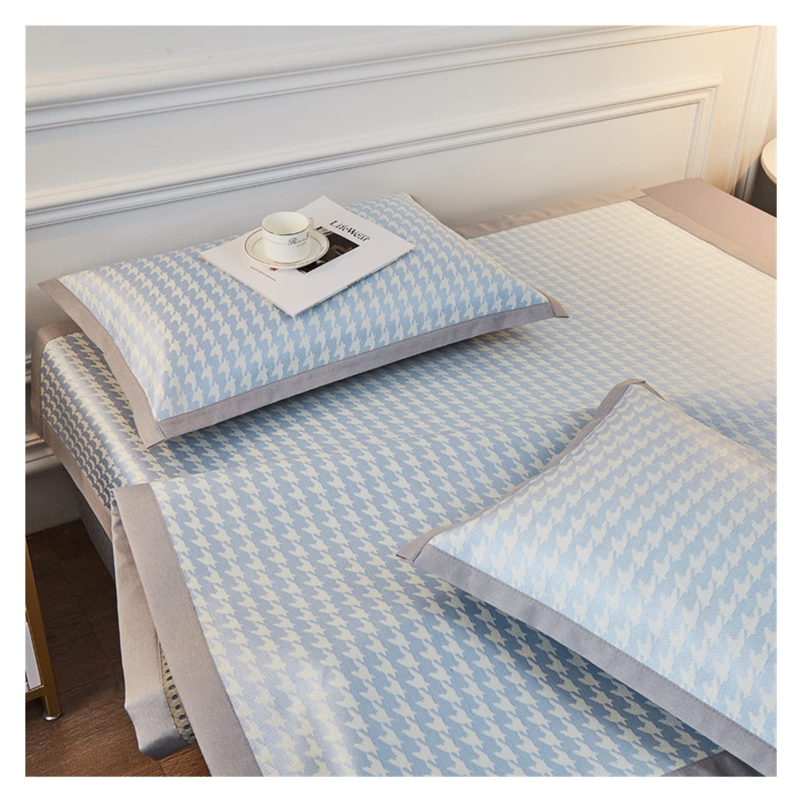 Biancheria da letto in seta di ghiaccio 1200D, in fibra carbonizzata, per l'estate di lusso, jacquard, traspirante, set di lenzuola refrigeranti di fascia alta, per la casa (1,150 x 200 cm, set da 3