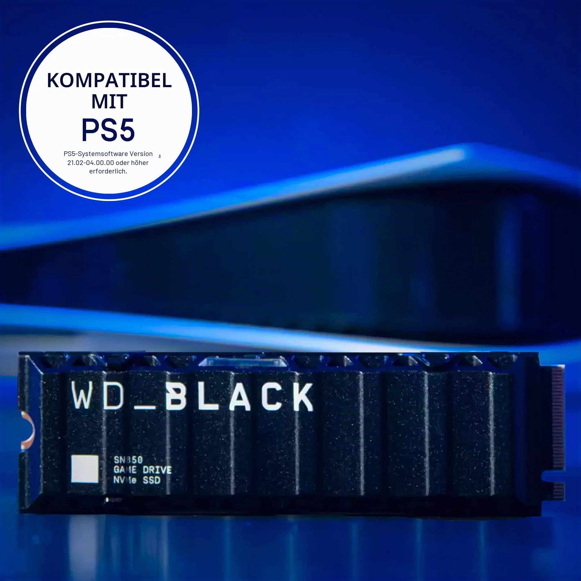 WD_BLACK SN850 mit Heatsink 1TB NVMe interne Gaming SSD; PCIe Gen4 Technologie, bis zu 7000 MB/s Lesen, M.2 2280, Works with PlayStation 5 (ab Softwareversion 21.02-04.00.00), Festkörper-Laufwerk