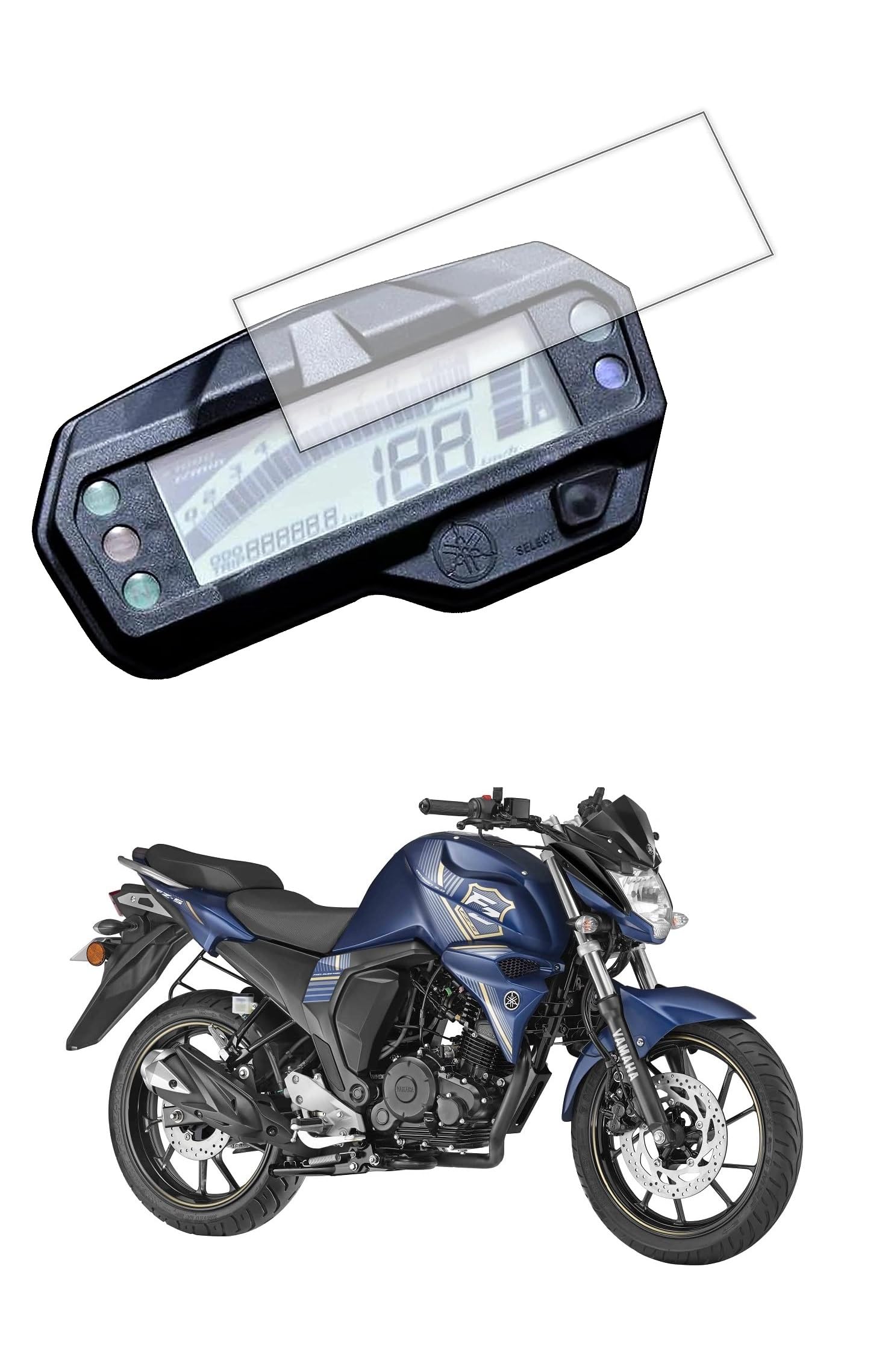 OHITO Bike Speedo Meter Display Screen Tempered Glass/Guard Anti Scratch Protector Compatible for yamaha fz s v2