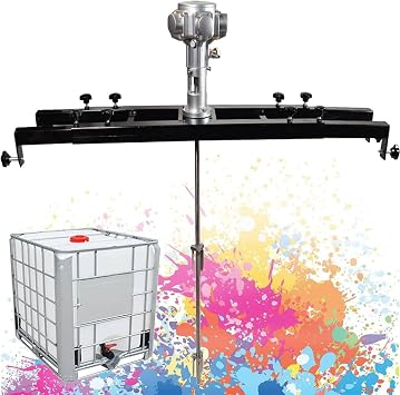 Pneumatic Paint Mixer Air Agitator, Tank Mixer Machine 1/2HP 3/4HP 1HP, No-Load RPM 2500RPM 1800RPM 1000RPM, Paint Stirring Machine Bracket Air Agitator Paint Mix Tool Large5cylinders