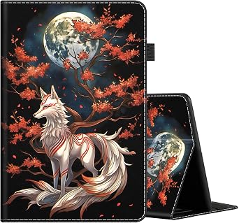 Tablet Case for All-New Amazon Fire HD 8 and Fire HD 8 Plus 10th Gen 2020 & 12th Gen 2022, Slim Folding Stand Cover with Auto Wake/Sleep, Fox