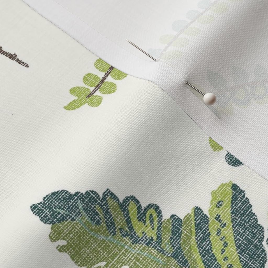 Spoonflower Fabric - Fern Botanical Ferns Green Leaves Leaf Greenery Printed on Petal Signature Cotton Fabric by The Yard - Sewing Quilting Apparel Crafts Decor