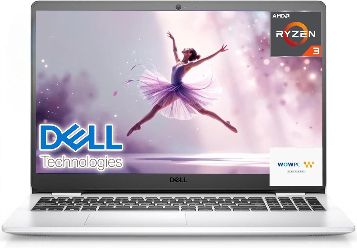 Dell Inspiron 15.6" FHD Laptop, 16GB RAM, 512GB SSD, AMD Efficient Dual-Core CPU, RJ-45, SD Crad Reader, Fingerprint Reader, HDMI, Wi-Fi, Bluetooth, Windows 11 – Great for Work, Study : Electronics