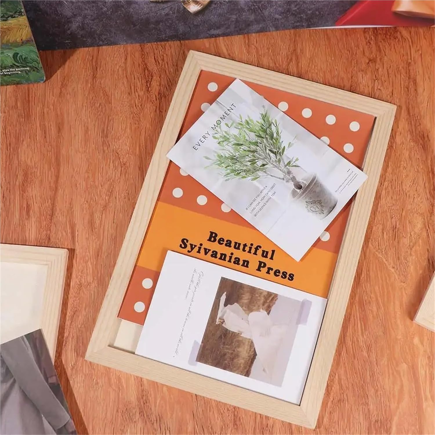 8PCS DIY Blank Clay-Wood Frames - Puzzle/Photo Holders, Desktop Ornament(12x12cm)