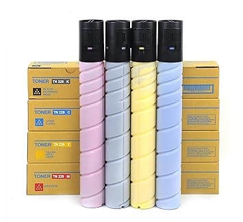 TN 228 Black , Cyan , Yellow , Magenta Compatible Toner Cartridge Set, Konica Minolta Bizhub C226i C266i C286i Printer ( CMYK 4-Pack, for Printer
