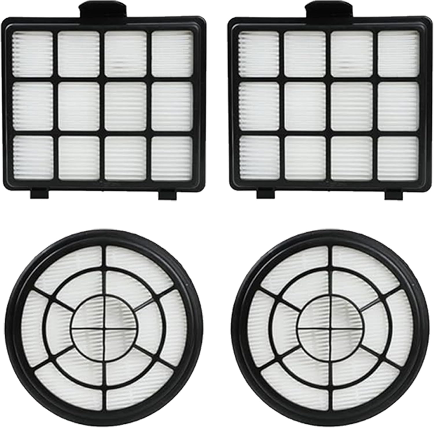 Aspiron 2 Set Replacement Inlet & Ouelet HEPA-H12 Filter Part for AS-CA033, Canister Vacuum Cleaner Filter, Washable, Vacuum Cleaner HEPA Style Filter Fits, 2 Pack