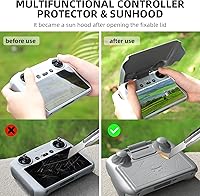 Vista 5 de Mini 3 Pro RC Joysticks +(2 en 1) Controlador Protector Sun Hood Cover para DJI Mini 3 Pro RC Accesorios de control remoto (dorado)