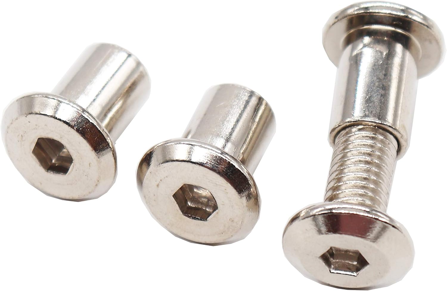 binifiMux 10-Set M8x20mm Hex Rivet Countersunk Socket Cap Bolts and Hex Head Conntector Cap Nuts