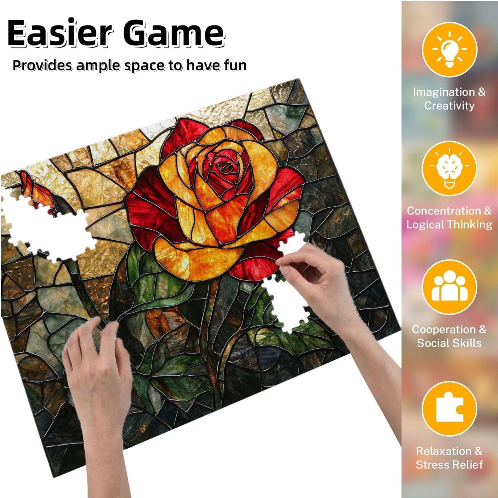 Jigsaw Puzzle, 6000 Pezzi Puzzle Classici, Vetro Puzzle Rilassamento Intelligence, Mpossibile Difficile Puzzles impegnativo per adulti Puzzles per Gioco Familiare, Regalo per Amore Amico Rosa K0F-263