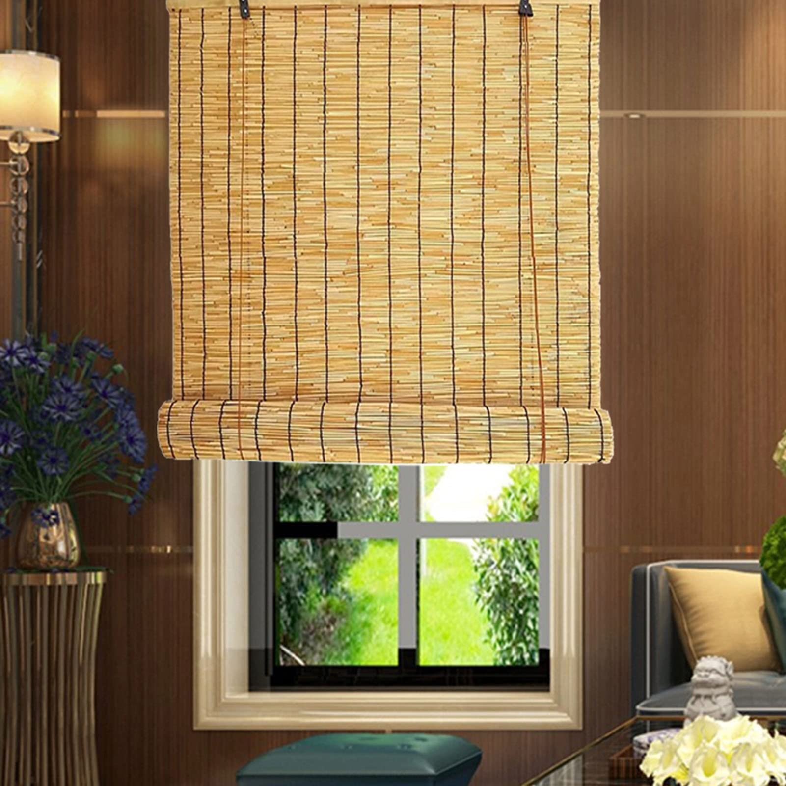 Roleta Bambusowa dla Indoor Outdoor, Rolety Trzcinowe, na Drzwi i Okna, Roleta Drewniana, Retro Dekoracja (Size : WxH100x150cm(39x59incn))