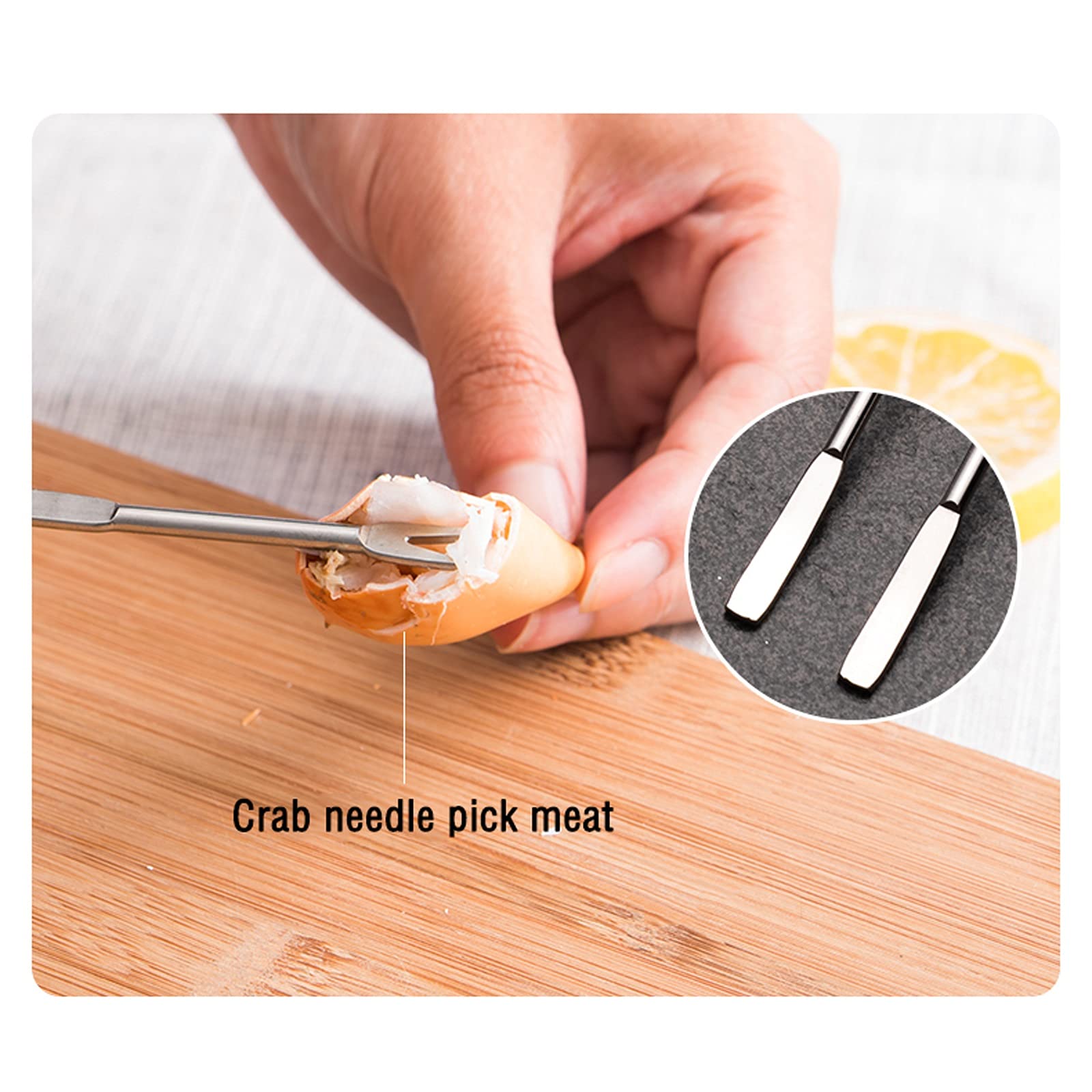 Juego de herramientas para mariscos, 6 piezas, galletas de mariscos y tenedor de mariscos, juego de cascanueces con caja de almacenamiento, herramientas domésticas para mariscos, mariscos, nueces, h