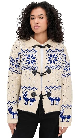 Bailey Rose Womens Fair Isle Knit Cardigan