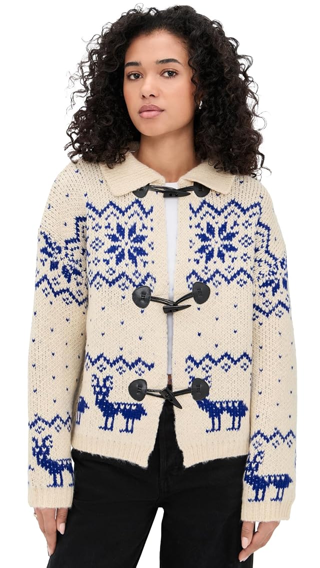 Bailey Rose Womens Fair Isle Knit Cardigan