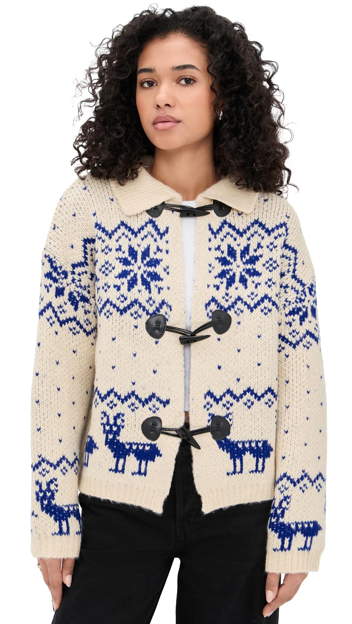 Bailey Rose Womens Fair Isle Knit Cardigan