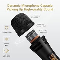 Microfon dinamic wireless de mână TONOR cu receptor, rază de acțiune 60 m, pentru amplificator, PA, karaoke, nuntă, conferință, negru TW310 2