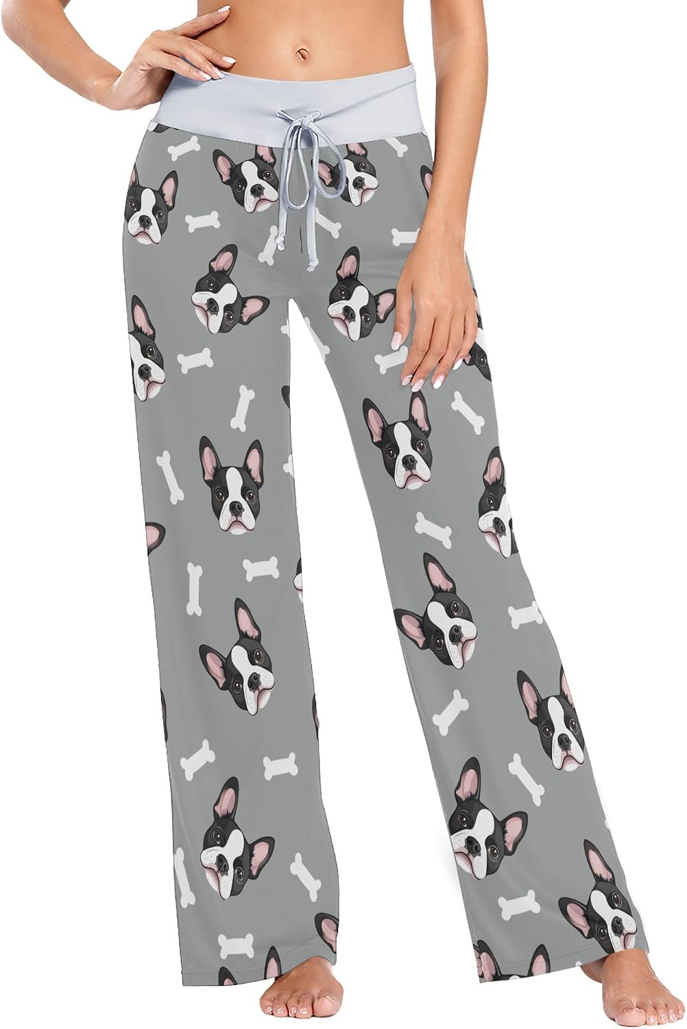 Pajama Pants Bottoms Leggings,Drawstring Wide Leg Lounge Pants High Waist Long Palazzo Bottom Yoga Pants