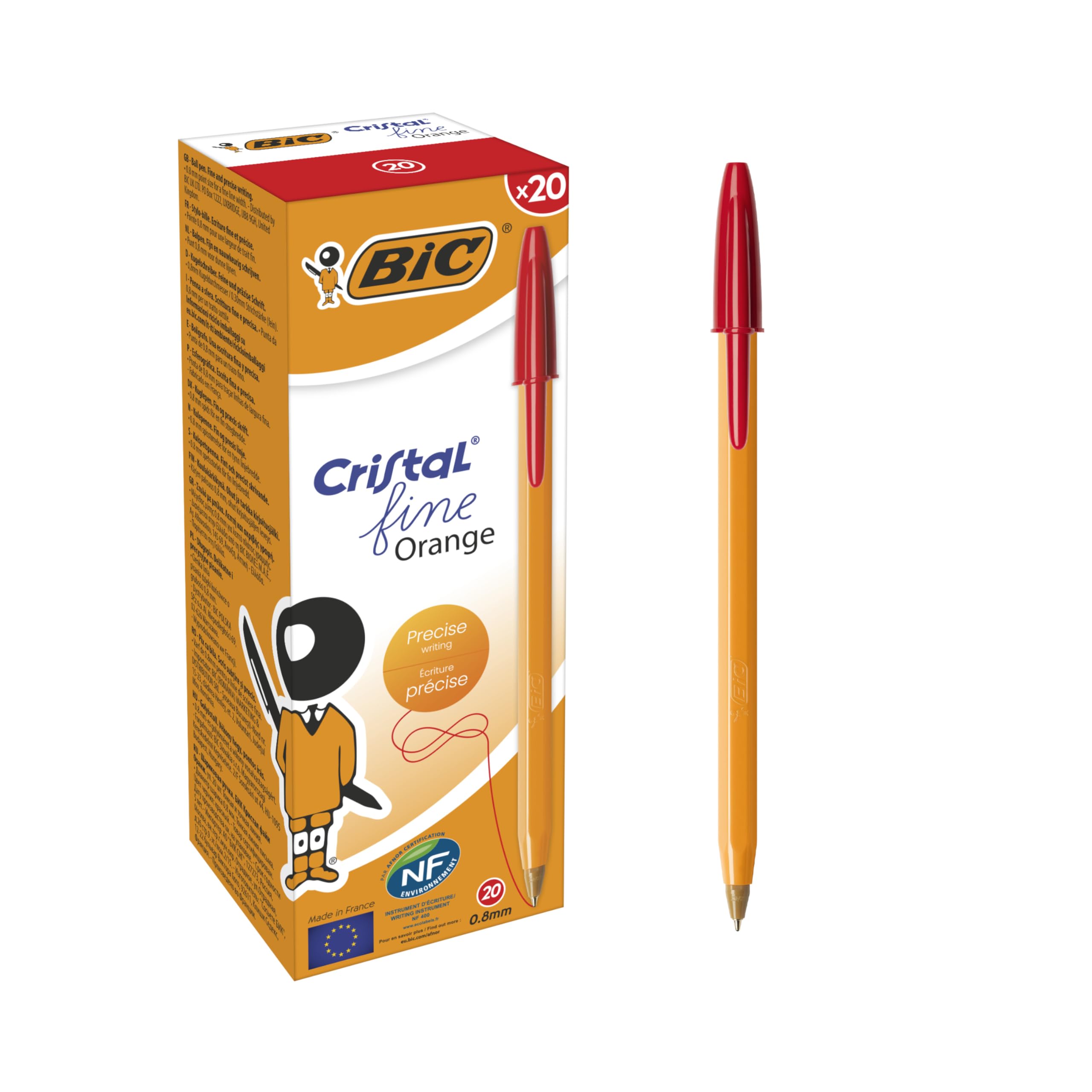 BIC Orange Original Fine Długopis czerwony Pudełko 20szt