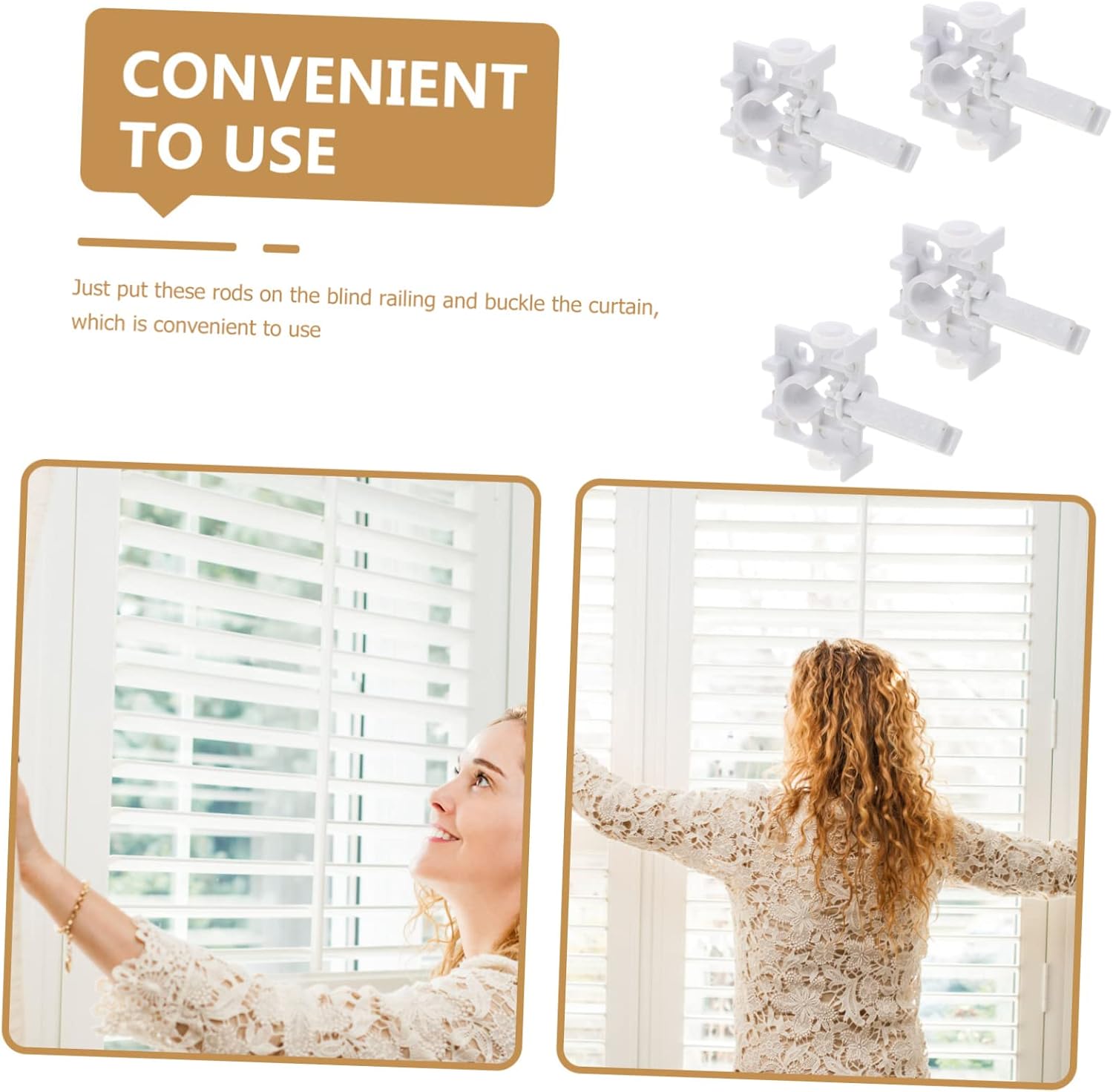 4pcs Vertical Blind Repair Kit Carrier Parts Easy Install Plastic Vertical Blinds Replacement Resistant White Color