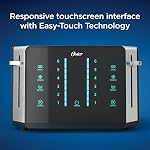 Oster 4-Slice Toaster, Touch Screen with 6 Shade Settings and Digital Timer, Black/Stainless Steel