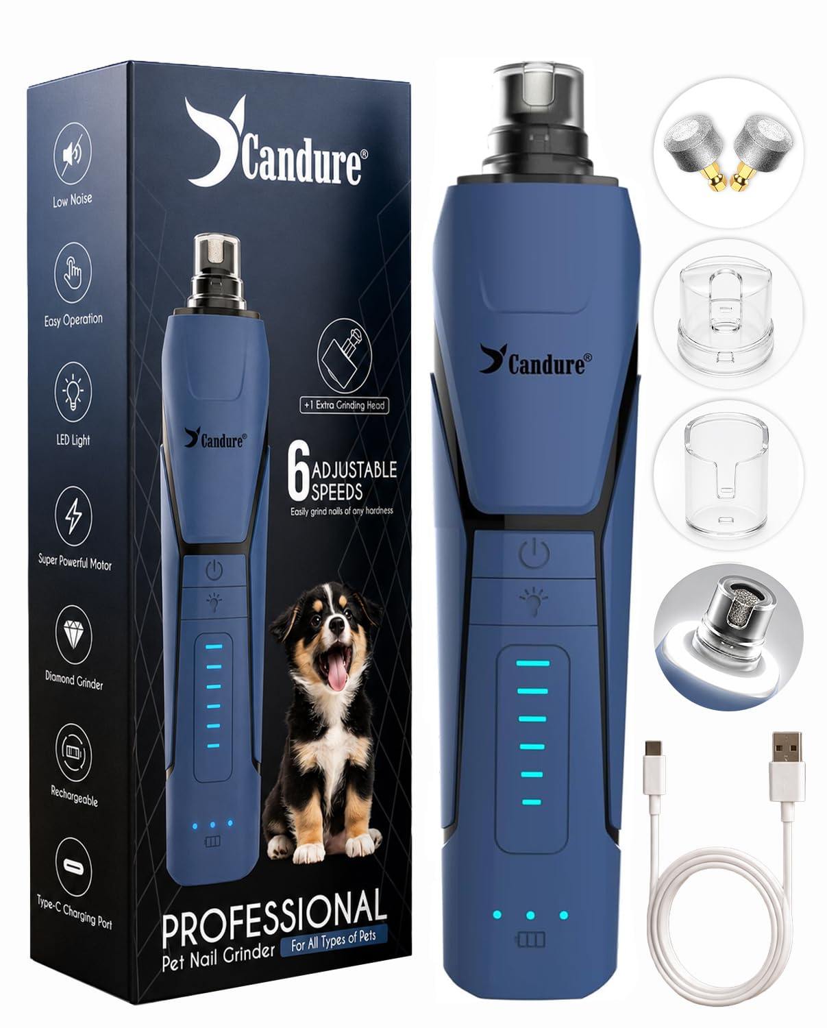 Candure Whisper Quiet Dog Nail Grinder