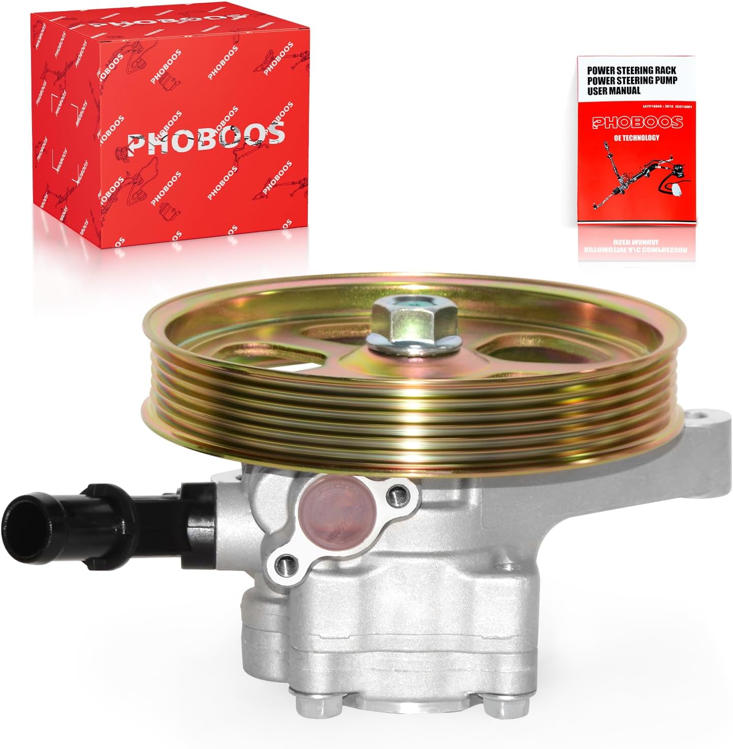 PHOBOOS Power Steering Pump Compatible with Honda Odyssey 2005-2010, Pilot 2005-2008 & Acura MDX 2007-2013, 3.5L/3.7L, Ref. 215442