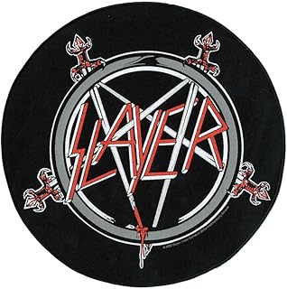 Slayer Back Patch Pentagram Band Logo Official Circular Black 28 Cm Size One Size